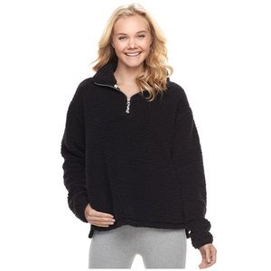Juniors black Sherpa pullover